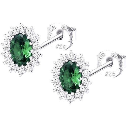 Boucles oreilles Clous d'oreille Silver Marquise vert - Lotus - Modalova