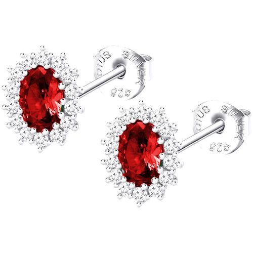 Boucles oreilles Clous d'oreilles Silver Marquise rouge - Lotus - Modalova