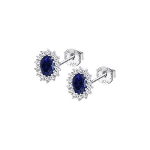 Boucles oreilles Puces d'oreilles Silver marguerite oxyde bleu - Lotus - Modalova