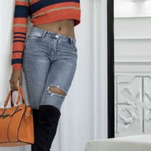Pull PULL DROP TOP TAUPE À RAYURES - Sans marque - Modalova