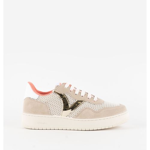 Baskets basses BASKET MADRID MAILLE CROÛTE DE CUIR MÉTAL 1258270 - Victoria - Modalova
