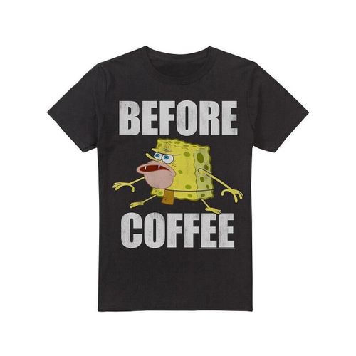 T-shirt Before Coffee Meme - Spongebob Squarepants - Modalova