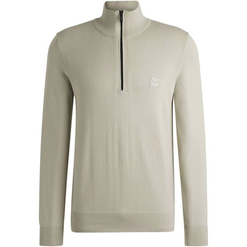 Sweatshirts Pull Kanobix Demi-Zip Écru - BOSS - Modalova