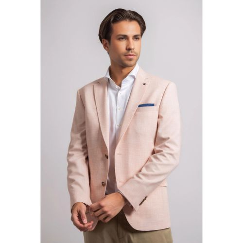 Veste Adapté Colbert Heleen Mélange Apricot Rose - Suitable - Modalova