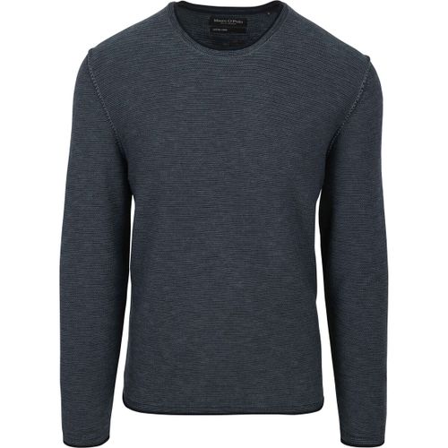Sweatshirts Pull Col Rond Coton/Lin Bleu Foncé - Marc O'Polo - Modalova