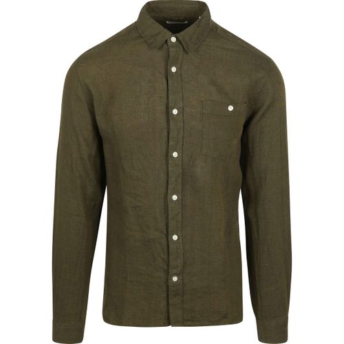 Chemise Chemise Lin Vert Olive - Knowledge Cotton Apparel - Modalova