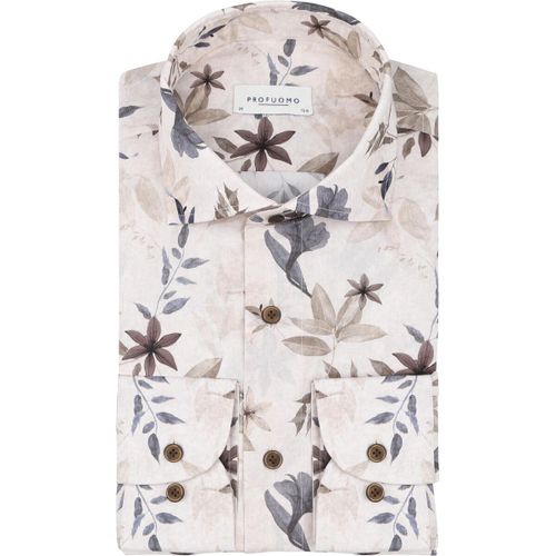 Chemise Chemise Impression Fleurs Beige - Profuomo - Modalova
