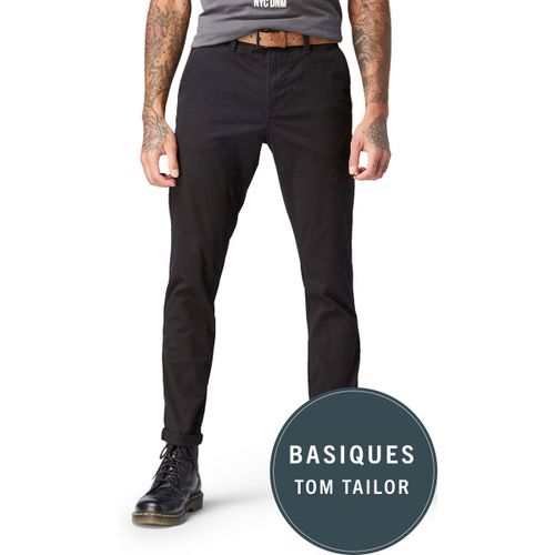 Pantalon Chino BELT Black - Tom Tailor - Modalova