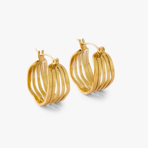 Boucles oreilles Créoles rayées Acier - Lollipops - Modalova