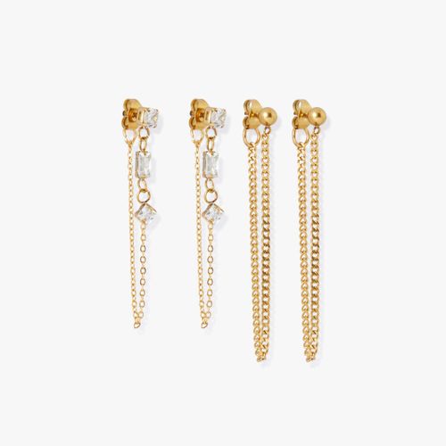 Boucles oreilles Set de 2 boucles d'oreilles chaînes Acier - Lollipops - Modalova