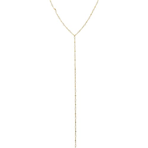 Collier Collier Cravate Argent Doré Perles Naturelles Blanches - Orusbijoux - Modalova