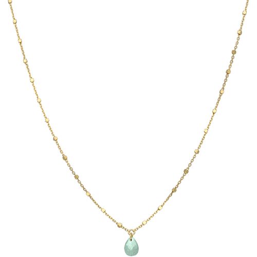 Collier Collier Argent Doré Goutte Pierre Naturelle Amazonite - Orusbijoux - Modalova