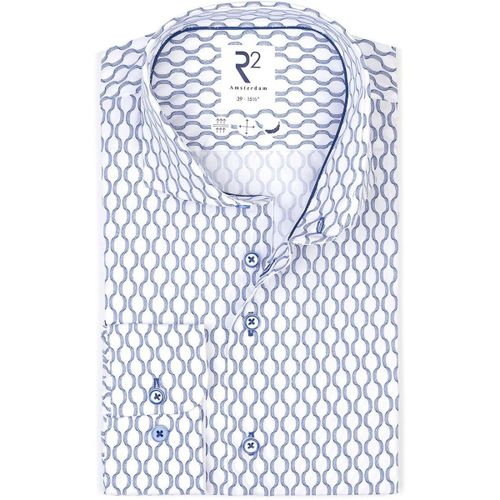Chemise R2 Poplin Chemise Impression Bleu - R2 Amsterdam - Modalova
