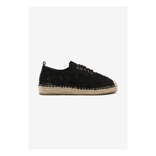 Baskets Baskets dentelle à lacets semelle en corde, Noir - Vera Collection - Modalova