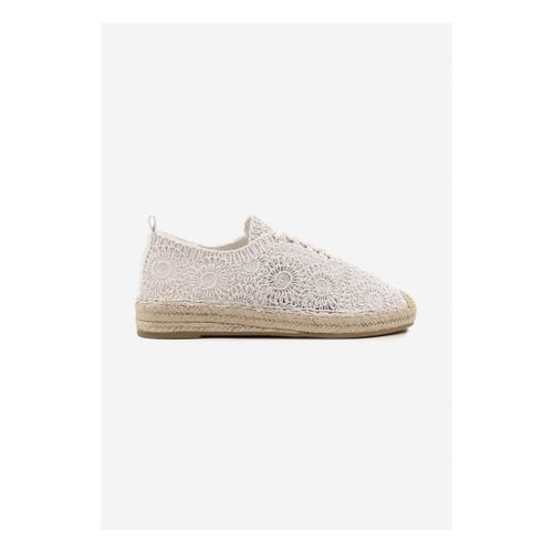 Baskets Baskets dentelle à lacets semelle en corde, Blanche - Vera Collection - Modalova