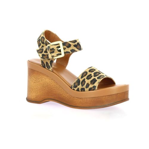 Sandales compensées Nu pieds cuir velours - Reqin's - Modalova
