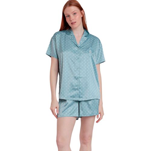 Ensembles de pyjama Pyjama satin short chemise Dots Lace - Admas - Modalova