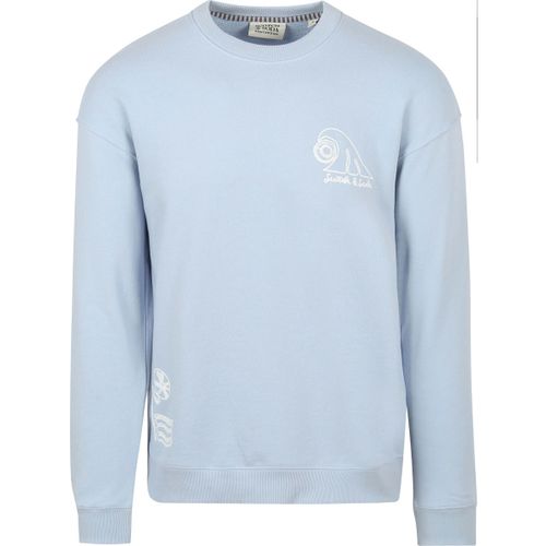 Sweatshirts Pull Brodé Bleu Clair - Scotch & Soda - Modalova