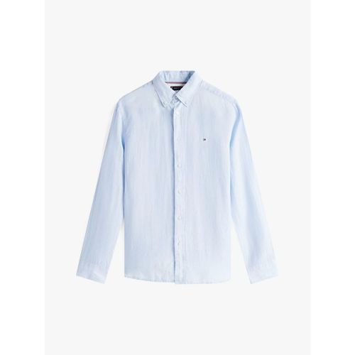 Chemise MW0MW34602 LINEN PIGMENT DYED-C10 BREEZY BLUE - Tommy Hilfiger - Modalova