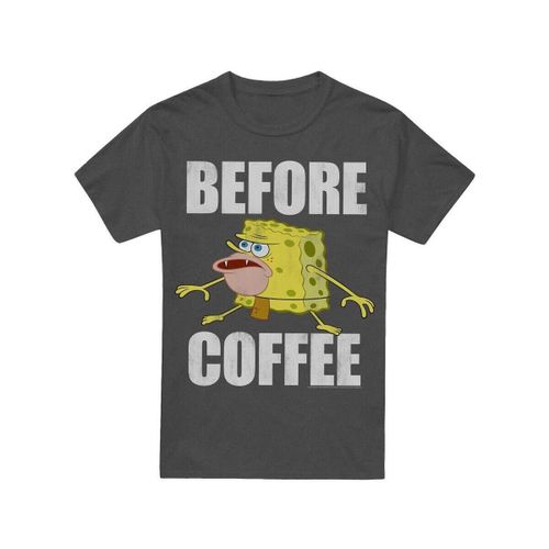 T-shirt Before Coffee Meme - Spongebob Squarepants - Modalova