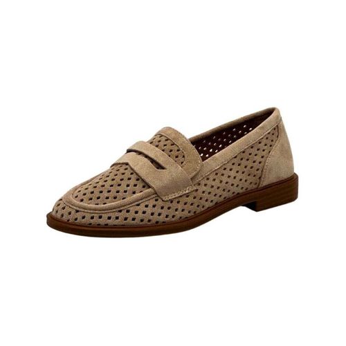 Ballerines Mocassin plate ajourée, Taupe - Vera Collection - Modalova