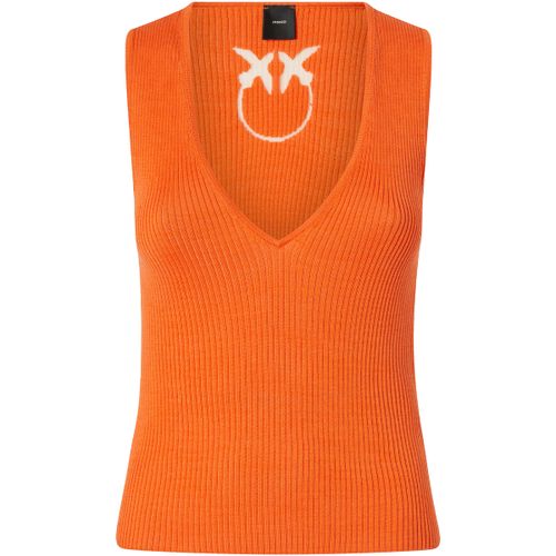 Debardeur AGNER TOP SETA COTONE LOGO IN TRASPARENZA - Pinko - Modalova
