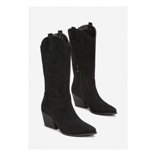 Bottes Bottes Santiags mi- mollet ajourée, Noir - Vera Collection - Modalova