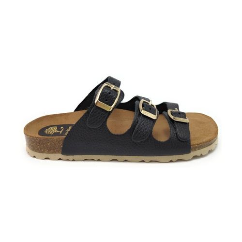 Sandales plates SANDALE 7231 CUIR NOIR - Interbios - Modalova