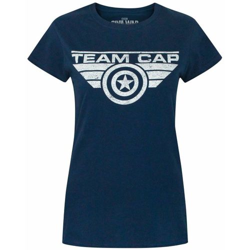 T-shirt Captain America Team Cap Slogan T-shirt à manches courtes - Marvel - Modalova