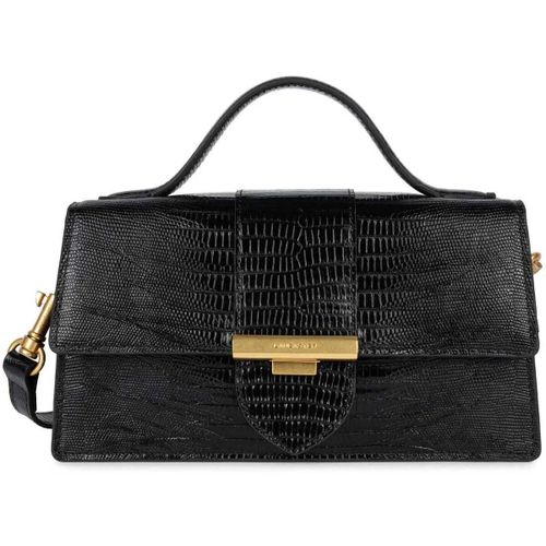 Sac à main Baguette Exo Ily M Noir Lézard - LANCASTER - Modalova