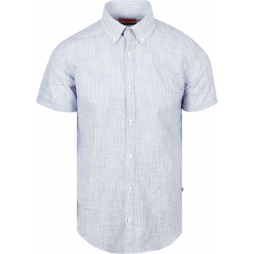 Chemise Manches Courtes Chemise Coton Slub Bleu Rayé - Suitable - Modalova