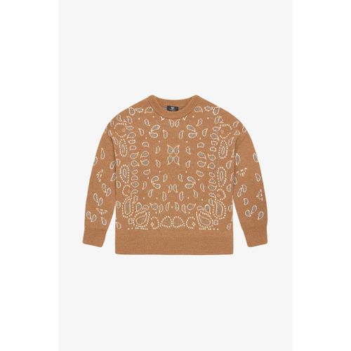 Pull Pull farit camel à motif cachemire - Le Temps des Cerises - Modalova