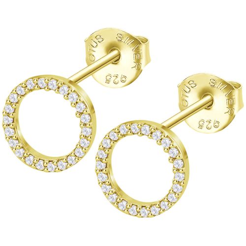 Boucles oreilles Boucles d'oreilles Silver cercles évidés dorés - Lotus - Modalova
