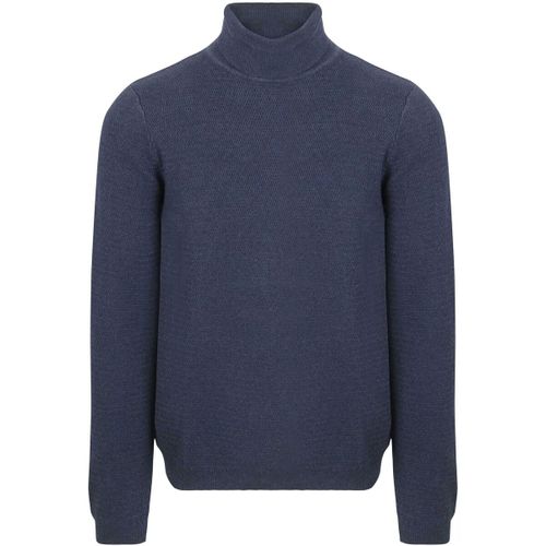 Sweatshirts Pull Col Roulé Structure Melange Marine - Suitable - Modalova