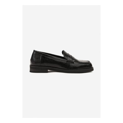 Mocassins Mocassins plates effet Croco, Noir - Vera Collection - Modalova