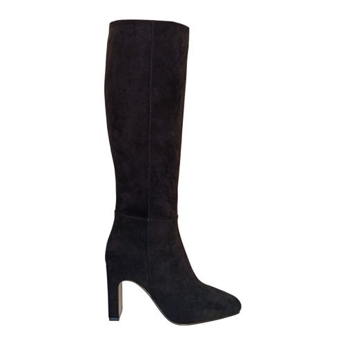 Bottes à talon Bottes à talons bloc en suédine, Noir - Vera Collection - Modalova