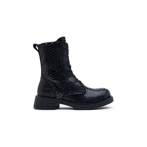 Bottines Bottines s à lacets effet serpent, Noire - Vera Collection - Modalova