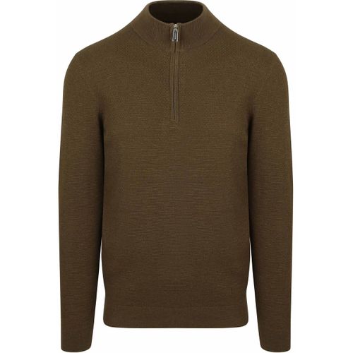 Pull Pullover Half Zip Structure Vert Foncé - Profuomo - Modalova