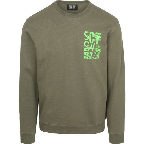 Sweatshirts Pull Logo Vert Olive - Scotch & Soda - Modalova