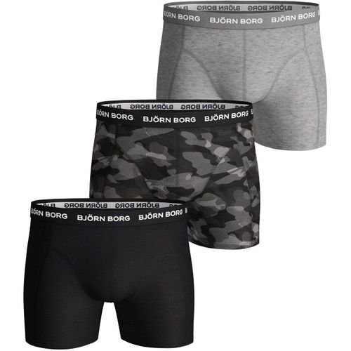 Caleçons Cotton Stretch Boxers 3Pack Noir Gris - Björn Borg - Modalova