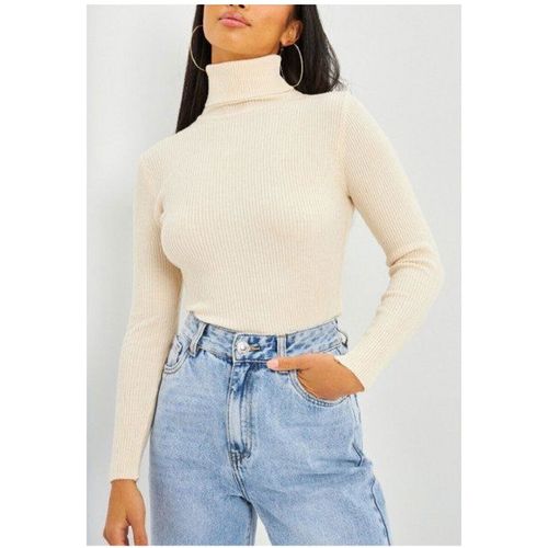 Pull Pull col Roulé F, Beige - Kebello - Modalova