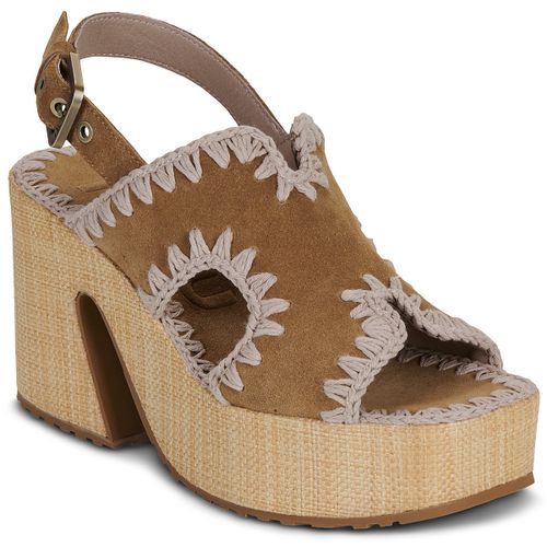 Sandales compensées RAFFIA PLATFORM BACK STRAP - Mou - Modalova