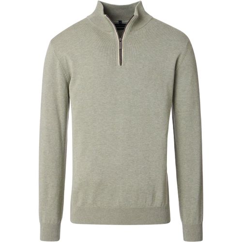 Pull Pull-over Demi-Zip Solid Vert Clair - Casamoda - Modalova