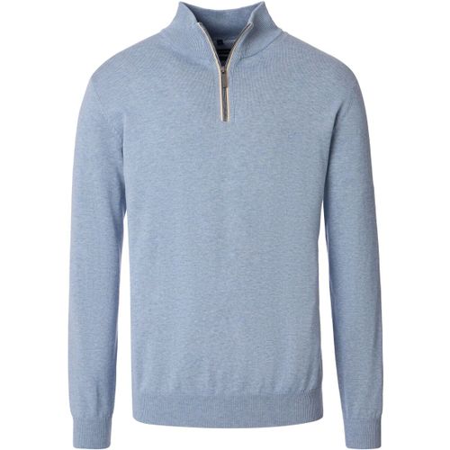Sweatshirts Pull-over Demi-Zip Solid Bleu Clair - Casamoda - Modalova