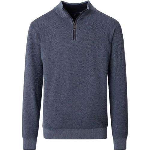 Pull Pull-over Demi-Zip Structure Bleu - Casamoda - Modalova