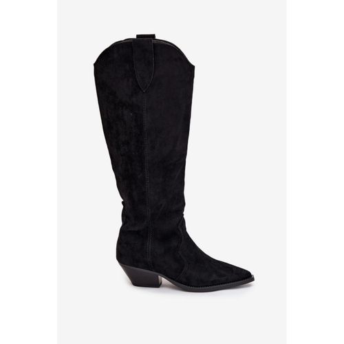 Bottes Bottes Santiags style Cowboy petit talons, Noir - Vera Collection - Modalova