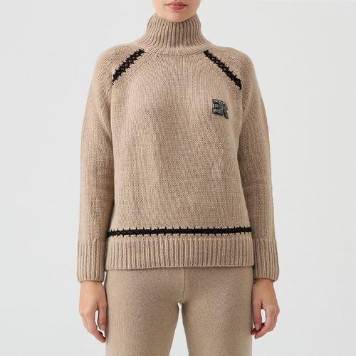 Pull Col roulé en mélange de cachemire avec logo - Ermanno Scervino - Modalova