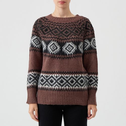 Pull Pull à imprimé géométrique et cristaux - Ermanno Scervino - Modalova