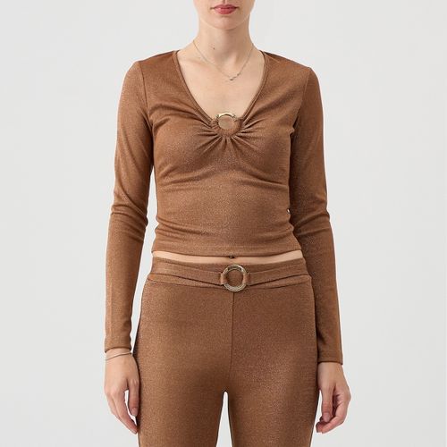 Blouses Col en V en lurex avec cercle en métal doré - Roberto Cavalli - Modalova