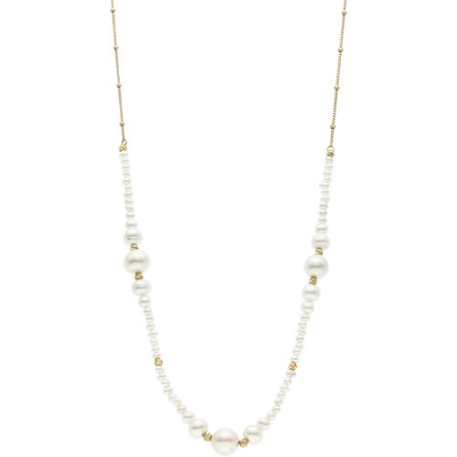 Collier Collier Argent Doré Cascade De Perle Naturelle Blanche - Orusbijoux - Modalova